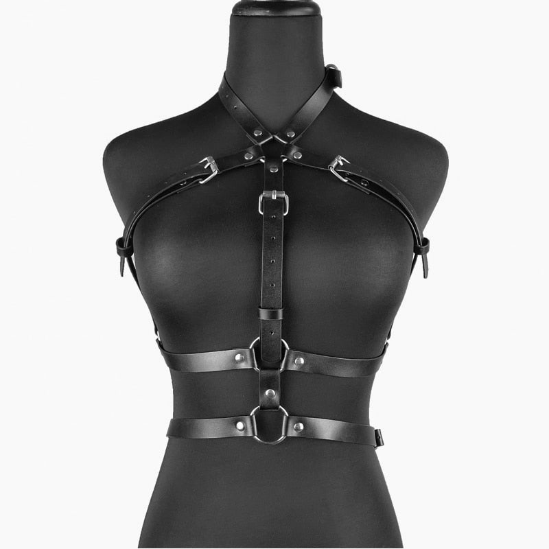 Sexy Women Leather Lingerie  Harness Erotic Suspender Bra Belts Thigh Garters Belt Bondage Straps Harness Punk Goth Sek